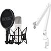 RØDE NT1 Signature Series Microfono a Condensatore + Braccio da Studio PSA1+ - Kit di Registrazione Professionale per Voce, Streaming e Podcast (Bianco)