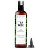 MAJESTIC PURE Olio di tea tree puro al 100% con biotina per la cura dei capelli, rafforzamento, cura e volumizzazione, formula con olio di jojoba e olio di ricino, testato senza OGM, 198 ml