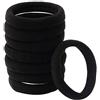 XCOZU 100 Pezzi Elastici per Capelli Nero, Morbide Fasce per Capelli per Donne, Ragazze, Bambini, Cotone Fasce Per Capelli No-metal per Capelli Pesanti e Ricci (40 x 8 mm)