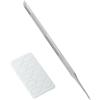 JIEBYTUY 1 spingi cuticole 2 in 1, in acciaio inox, strumento per rimuovere cuticole a doppia estremità, con anello e testa smussata e 5 fogli di carta vetrata, per manicure e pedicure professionale