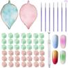 VEOIRXU 100 PCS Spugna Unghie Con Pinza Metallica + 7 PCS Pennelli Unghie Gel + 2 PCS Tavolozza Per Nail Art Unghie Per Creare Una Variet脿 Di Modelli Di Nail Art Sfumati