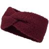 styleBREAKER Fascia per capelli da donna in pelliccia sintetica effetto orsetto con dettaglio nodo a torsione | Morbida fascia invernale elastica | Scaldacollo caldo paraorecchie 56-59 cm, Bordò-Rosso