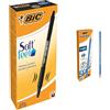 BIC Soft FeelClic Grip Penna a Sfera, a Scatto, Punta Media da 1,0mm, Confezione da 12 Pezzi, Colore Nero & Evolution Triangle Matite - Confezione Da 12