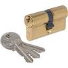 Vachette Cilindro di serratura meccanica FIRST per porta, doppio ingresso, 30 x 80 mm, meccanismo a 5 perni di sicurezza, 3 chiavi, installazione facile, garanzia 2 anni, finitura ottone
