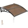 VEVOR Tettoia per Ingresso Porta 96,5 x 101,7 cm Pensilina per Portici Finestre Balcone Terrazza Giardino Cortile, Tettoia Protezione da Pioggia Neve Sole con Canale di Drenaggio Supporto ABS Marrone