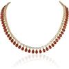 ZAVANA Collana Donna Rosso con Zirconi - Collana Statement Elegante con Pietre Tonde e a Goccia Regolabile 40‑45 cm