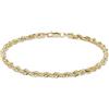 PRINS JEWELS Braccialetto in oro giallo 14 carati / 585, larghezza 3 mm- e Oro giallo, colore: oro giallo, cod. corda-br-2-18
