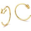 BodyBonita Orecchini Cerchio Donna Argento 925 Ipoallergenici, Semiaperto Huggie Orecchini Piccoli Set Placcati Oro 16K Lobo Piercing