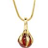 Copal Collana Femminile In Argento 925 Placcata Oro Con Pendente In Ambra Color Miele