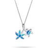 Bling Jewelry Vacanza Tropicale In Spiaggia Nautico Con Ciondolo Tartaruga Marina E Stella Marina In Opale Blu Iridescente Per Donne E Adolescenti In Argento Sterling .925