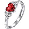 Suplight Anello Nodo Celtico in Argento 925 con Pietra Cuore di Nascita 12 Mesi - Donna Regolabile con Confezione Regalo