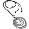 Vestopazzo AL04223 - Collana filo con 5 cerchi concentrici irregolari, in alluminio riciclato