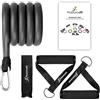ProsourceFit Single Stackable Resistance Bands with Door Anchor And Exercise Guide, 16-20 LB, Heavy Duty Fitness Tube for Full-Body Exercises And Home Workouts, Black