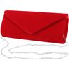 YIXUND Borsa da sera pochette da donna, in pelle scamosciata, per feste, promenade e tracolla, colore: rosso