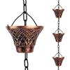 Adorafur Catene da pioggia per pluviali in rame, ricambio decorativo da giardino, deviatore per acqua piovana per esterni, decorazione per la casa, lunghezza 2,5 m
