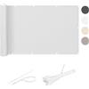 COOL AREA Frangivisto Balcone 70x500cm per Protezione Copri Ringhiera Impermeabile Anti-UV Recinzione Copertura per Privacy Balcone Esterno Terrazza Giardino,White