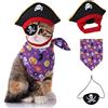 XIAOYU Set di 3 Pezzi di Costume da Pirata per Cani e Gatti - per Halloween e Cosplay