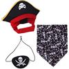XIAOYU Set di 3 Costumi da Pirata per Cani e Gatti - Cappello, Bandana e Benda - per Halloween, Cosplay - Nero