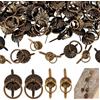 PH PandaHall 80pz 2 Stili Fissaggio in Metallo con Anelli di Trazione, Mini Anello di Trazione Maniglia Cassetto Gioielli Anello di Trazione per Album di Libri in Brossura di Giornale