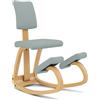 Varier Sedia al ginocchio Variable Plus con schienale marrone/verde chiaro - Sedia ergonomica da ufficio dal design scandinavo, seduta attiva e comfort - 10 anni di garanzia
