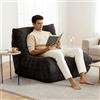 RelaxRelife Pouf in schiuma ad alta densità, divano da pavimento in ciniglia con schienale, poltrona da lettura per interni, divano lazzy per soggiorno e camera da letto (Marrone)