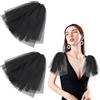 NBEADS 1 Paio di Maniche Staccabili per Matrimonio, Copribraccia da Sposa in Tulle con Maniche in Tulle e Rete Maniche Rimovibili, per Spose Damigelle Occasioni Formali, 22.7-23cm, Nero