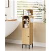 HEYZOEY Armadietto alto da bagno autoportante, armadietto alto con porta, contenitore sottile per bagno, cucina, soggiorno, camera da letto, balcone o ufficio, rovere