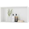 Neodrain Nicchia doccia a parete in acciaio inox incorporato mensola singola per bagno 60 x 30 cm, bianco