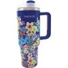 Takenote Bottiglia d'Acqua Termica Acciaio Inox - 1,2 L, Misure 9,5x27,5 cm, Termo Freddo/Caldo 12 Ore, Cannuccia Grande Riutilizzabile e Manico, Adatta ai Portabicchieri per Auto, Senza BPA - Olivia