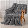 Tuddrom Coperta decorativa extra morbida in finta pelliccia, 127 x 152,4 cm, tinta unita, leggera, pelosa, reversibile, a pelo lungo, in pile di visone, comoda coperta in microfibra, per divano, letto