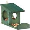 Relaxdays Mangiatoia per Scoiattoli, da Appendere, in Legno, HxLxP: 17,5 x 14 x 25 cm ca. Colore Legno Fiammato
