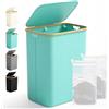 Ribelli Cesto portabiancheria grande da 156 litri, pieghevole, con 2 scomparti con coperchio e sacchetto rimovibile, per lavanderia, bagno, camera da letto, verde