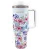 Takenote Bottiglia d'Acqua Termica Acciaio Inox - 1,2 L, Misure 9,5x27,5 cm, Termo Freddo/Caldo 12 Ore, Cannuccia Grande Riutilizzabile e Manico, Adatta ai Portabicchieri per Auto, Senza BPA - Violet