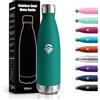 JAPORIA Bottiglia Termica 500ml, Borraccia Acciaio Inox Doppia Parete Isolante, senza BPA Antigoccia Riutilizzabile per Adulti, Scuola, Ufficio, Campeggio, Outdoor