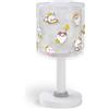 Dalber Lampada da tavolo per bambini, luce da comodino e da notte Kawaii Friends Grey Animals, 41761E, G4-4W LED - Lampadina inclusa