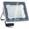 CREATESTAR Faretto Led da Esterno 200W, Faretti Led Esterni 6500K 20000LM luce bianca fredda, IP66 Impermeabile Faro Esterno per sportivo magazzino garage giardino parcheggio campo cortile 1 Pezzi