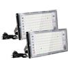 Fynokst Faretto LED 100W Assen, 2 faretto Luce gialla calda 3000K, faretto LED 10000LM per interni, IP66 impermeabile, adatto per giardini, garage e stadi sportivi