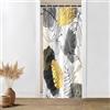 Uiiooazy Tenda Doccia Antimuffa, Tenda Doccia Piccola 90x180cm Nero Grigio Boho Tropicale Astratta Foglie di Palma Tende da Bagno Tessuto Lavabile Impermeabile Tende per Vasca da Bagno con 6 Anelli