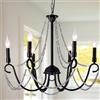 Ganeed Lampada Appesa Lampadario Luce Antica Finitura Verniciata Isola luci per Cucina Nero 6 Luci