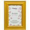 Hampton Frames, Cornice Portafoto Legno 10x15 cm Giallo Senape, Finitura Anticata, Vetro, Da Tavolo o Parete | Stile Shabby Chic per Decorazione Interni