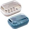 KOLZEMV 2pcs Portasaponetta, porta saponetta, porta sapone, porta saponetta solida da bagno,porta sapone da viaggio,impermeabile e Antigoccia,Scatola per Sapone Sigillata e Portatile,per Casa e Viaggi
