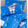 Caleffi Completo Lenzuola In Cotone Spazio - Misura Una Piazza E Mezza - Colore Blu Kids