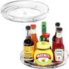 Avesteir 2 pezzi Organizer da Cucina Girevole Trasparente, Porta Spezie Piccolo Piatto Girevole in Plastica Senza BPA per la Dispensa, Portaspezie Rotante per Riporre Barattoli e Spezie