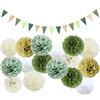 TYXHXTF 16 Pezzi Verde Salvia Fiori di Carta Pompon Decorativi, PomPon di Carte Velina, Decorazioni per Feste, Fiori di Carta, Decorazione da Tavolo, Decorativi per Festes, per Festes in Giardino