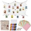 HONGXIN-SHOP Cornice di Carta per Foto DIY Album Portafoto Decorazione della Parete con Corda di Iuta e Mollette Rete da Pesca Appeso Decorazione di Festa Matrimonio e Compleanno 30 Pezzi 10 Colori