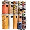 GoMaihe Contenitori Alimentari per Cereali Set 24 Pezzi, Ermetici, Plastica con Coperchio per Alimenti, Utilizzato per la Conservazione di Cereali, Muesli, Farina