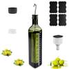 RYM Essentials Oliera In Vetro 500ml Anti Goccia Con Ugello In Silicone - Design Smontabile Per Facile Pulizia, Verde