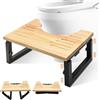 YTACREA Sgabello WC Pieghevole in Legno, Altezza Regolabile, Portatile Scaletta Toilette per Adulti, Bambini, Poggia Piedi WC con Cuscinetti Antiscivolo per Alleviare Stitichezza e Gonfiore