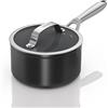 Ninja ZEROSTICK CW30216UK CW30216UK - Casseruola in ceramica Pro con coperchio in vetro, antigraffio, senza PTFE, compatibile con tutti i piani cottura, colore nero