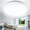 genatu Plafoniera LED Soffitto 24W 4000K Bianco Naturale,2400LM Moderna Rotonda Ø38cm, Lampada per Scale Garage Corridoio Camera Soggiorno, CRI>80 Senza Scintillio